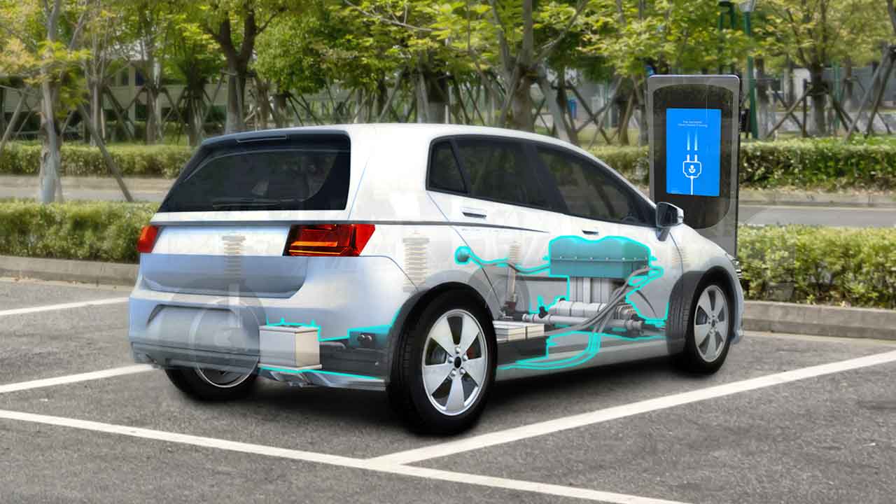 graphic of electric car